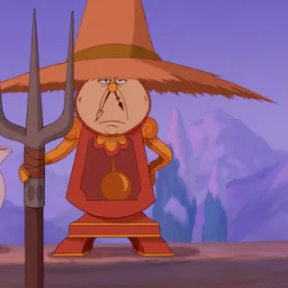 🥀 777d18f2 Cogsworth Beauty and the Beast Cogsworth, Beauty and the Beast, Disney, animasi, karakter, jam, serius telegram sticker