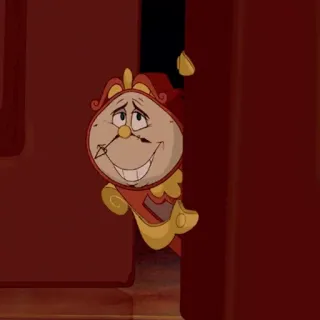 🥀 f3df9145 Cogsworth Beauty and the Beast kartun, Disney, Cogsworth, jam, Beauty and the Beast telegram sticker