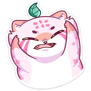 ☺️ 158086e7 스티커, 동물, 가운데 손가락, 귀여운, 만화, 분홍색 telegram sticker