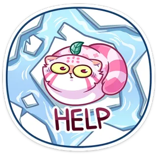 🆘 60d64a58 HELP 고양이, 만화, 동물, 도움, 고통 telegram sticker