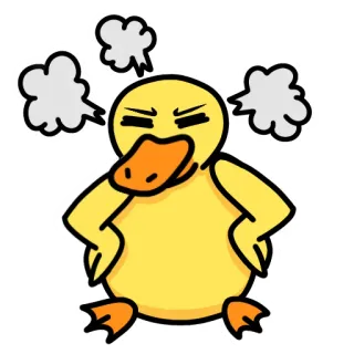 😤 49617cfc wütende Ente, Ente, Vogel, Cartoon, Dampf, verärgert, genervt telegram sticker
