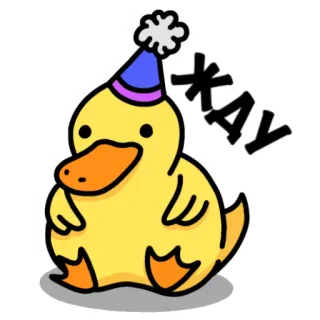⏰ 5b2953e3 ЖДУ Ente, Aufkleber, süß, Tier, Vogel, Party, wartend telegram sticker
