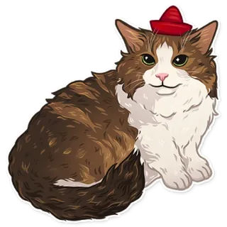 😊 96b1cb74 kat, dier, sticker, schattig, cartoon, huisdier, hoed telegram sticker
