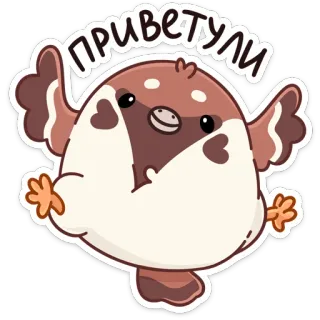 👋 88a7ca63 приветули 鸟, 问候, 可爱, 动物, 卡通 whatsapp sticker