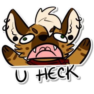 😡 423dbcad U HECK Фурри, Антро, Животное, Мультфильм, Выражение, Удивление telegram sticker