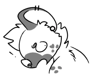 😱 5102b49d мультфильм, животное, эскиз, милый, причудливый telegram sticker