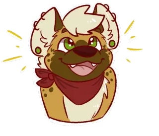 ❗️ 81265128 Фурри, Гиена, Антропоморфный, Животное, Мультик, Милый, Улыбающийся telegram sticker