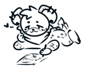 🎨 957c8d79 мультик, животное, рисунок, эскиз, милый, персонаж telegram sticker