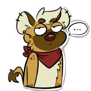 😐 9a37e542 ... животное, мультик, гиена, фурри, бандана, скучно telegram sticker