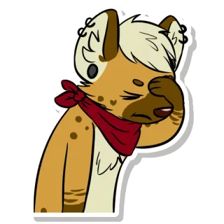 🤦 d065a20d Антро, Гиена, Фурри, Бандана, Мультфильм, Животное telegram sticker