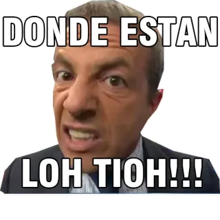 😡 9be193da DONDE ESTAN
LOH TIOH!!! tiếng Tây Ban Nha, tức giận, biểu cảm, meme telegram sticker