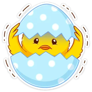 👒 d0a23c4a poussin, pâques, œuf, bébé, poulet, éclosion whatsapp sticker