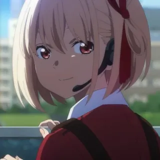 📕 72984b52 Anime, Meisje, Karakter, Rood, Haar, Lachend telegram sticker