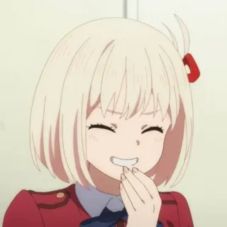 📕 9c3f3038 Chisato Nishikigi Lycoris Recoil Anime, Schattig, Lachend, Blond, Lycoris Recoil, Chisato Nishikigi telegram sticker