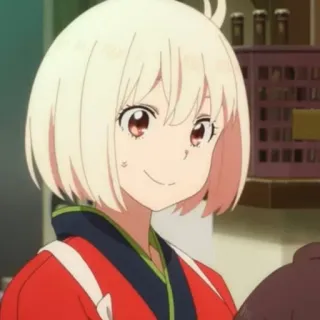 📕 a6639284 Chisato Nishikigi Lycoris Recoil Anime, Lycoris Recoil, Chisato Nishikigi, meisje, schattig telegram sticker