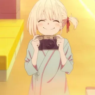 📕 af475b98 anime, meisje, camera, schattig, glimlachend telegram sticker