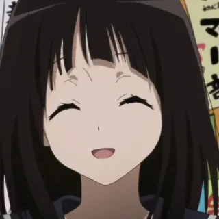 🌻 b8cb43f7 anime girl, smiling, happy, cute, manga, illustration whatsapp sticker