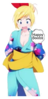 💛 156e570f Happy Boobs アニメ, キャラクター, おっぱい, ハッピー telegram sticker