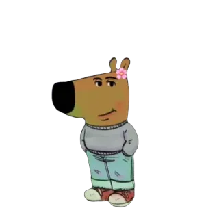 🫥 69144fc0 狗, 卡通, 角色, 花, 休闲, 动物 telegram sticker