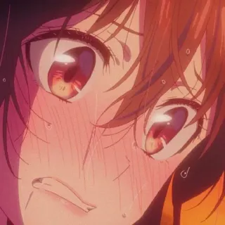 😬 1cc111b4 Anime, Gadis, Keringat, Malu, Close up, Wajah whatsapp sticker