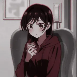 ⛓ 56147a14 Anime Mädchen, Cartoon, Sitzend, Handy haltend, Niedlich, Manga telegram sticker