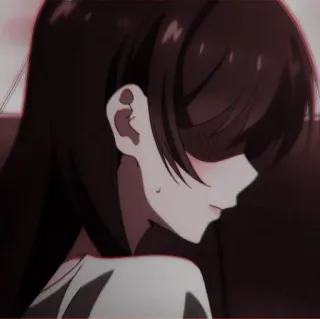 ⛓ 6ed67719 Anime, Mädchen, Frau, Brünette, Seitenprofil, Cartoon telegram sticker