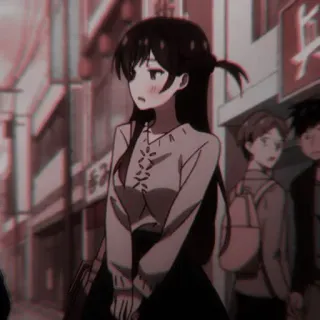 ⛓ 89003d8d Anime, Frau, Mädchen, Erröten, Cartoon, Straße telegram sticker