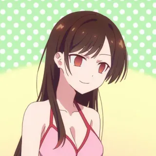 🥥 560e57cd Chizuru Ichinose Rent-A-Girlfriend 애니메이션, 소녀, 미소, 치즈루, 여친, 빌리겠습니다, 만화, 여성 telegram sticker