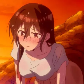 🍓 0a4e0144 애니메이션, 소녀, 땀, 당황 telegram sticker