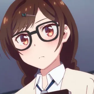 🍓 122cc4f1 애니메이션, 여자, 안경, 캐릭터, 만화 telegram sticker