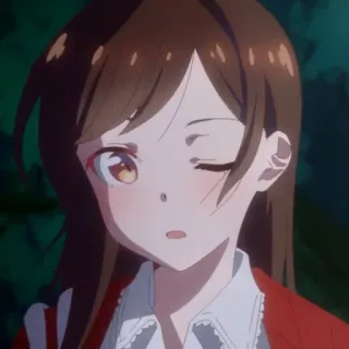 🍓 21b8dd6e 애니메이션 여자, 치즈루, 애니메이션, 만화, 윙크, 여친, 빌리겠습니다 telegram sticker