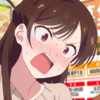 🍓 26530f8b 애니메이션, 만화, 여자, 표정, 치비 telegram sticker