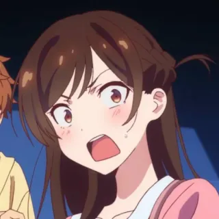 🍓 66546daf Chizuru Ichinose Rent-A-Girlfriend 애니메이션, 소녀, 충격, 표정, 이치노세 치즈루, 렌탈 여친 telegram sticker