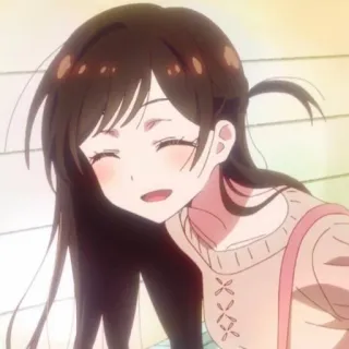 🍓 6a416a26 애니메이션, 만화, 카툰, 캐릭터, 여자, 미소, 행복 telegram sticker