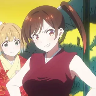 🍓 74af9d8a 애니메이션, 캐릭터, 만화, 여성, 여자, 미소 telegram sticker