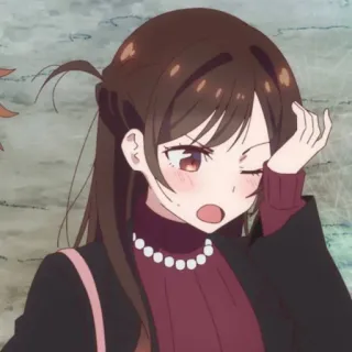 🍓 7c0c7857 Mizuhara Chizuru Rent-A-Girlfriend 애니메이션, 여친, 빌리겠습니다, 치즈루, 미즈하라, 귀여운, 여자 telegram sticker