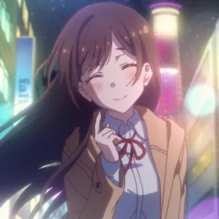 🍓 90c69c3c 애니메이션, 소녀, 미소, 귀여운, 캐릭터, 일러스트 telegram sticker