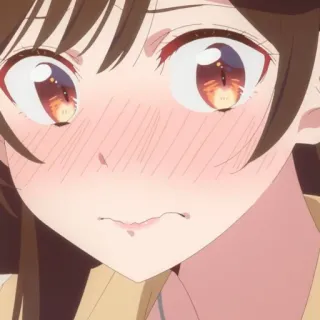 🍓 9f615c19 애니메이션, 여자, 소녀, 만화, 홍조 telegram sticker