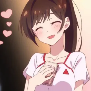 🍓 ebb00f3c Chizuru Ichinose Rent-A-Girlfriend 애니메이션, 이치노세 치즈루, 렌탈 여친, 로맨스, 만화, 여자, 하트 telegram sticker