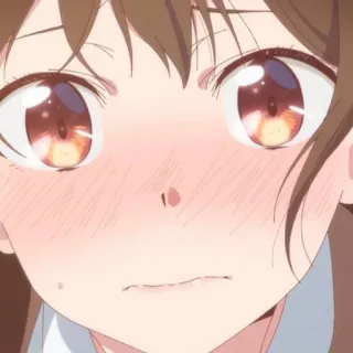 🍓 f9e61347 애니메이션, 여자, 귀여운, 표정, 당황, 홍조 telegram sticker