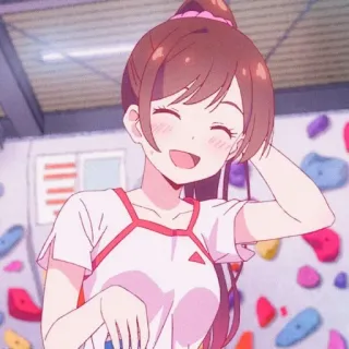 🌸 0fa55611 애니메이션, 여자, 미소, 행복, 귀여운, 만화 telegram sticker