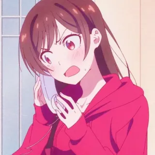 🌸 d1177da4 Chizuru Ichinose Rent-A-Girlfriend 애니메이션, 만화, 소녀, 충격, 전화 telegram sticker