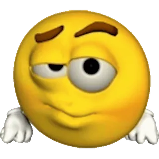 ❓ 03548783 이모지, 얄미운, 노란색, 만화, 표정 telegram sticker