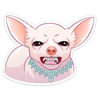 😡 c247dfd5 チワワ, 犬, 動物, ペット, ジュエリー, 首輪 telegram sticker