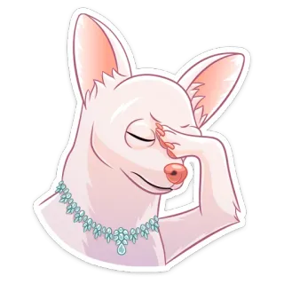 🤦‍♀️ fdba4018 犬, チワワ, 漫画, フェイスパーム, ジュエリー telegram sticker
