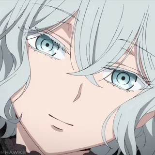 ❄️ 019ae6f1 Anime, Porträt, Manga, Weiblich, Graue Haare, Blaue Augen whatsapp sticker