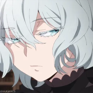 ❄️ 0e470664 Anime, Charakter, Porträt, Graue Haare, Blaue Augen whatsapp sticker