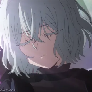 ❄️ 2d1af89c @HAWKS Anime, Mädchen, Weißes Haar, Charakter whatsapp sticker