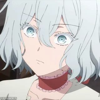 ❄️ 65e9d157 Anime, Mädchen, Weißes Haar, Weiblich, Blaue Augen whatsapp sticker