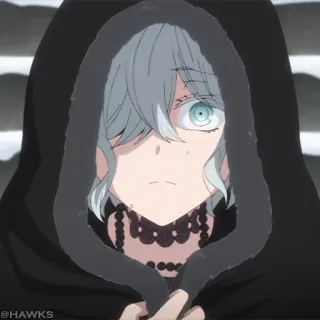 ❄️ 815f0940 @HAWKS Anime, Charakter, Kapuze, blaue Augen whatsapp sticker